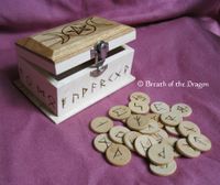 Wooden runes with storage box