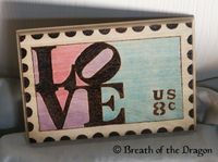 Love Stamp with watercolors