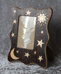 Celestial Picture Frame, pyrography by Sunfire