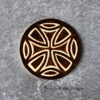 round iron cross magnet, pyrography by Sunfire