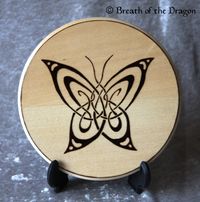 Tribal Butterfly plaque, pyrography by Sunfire